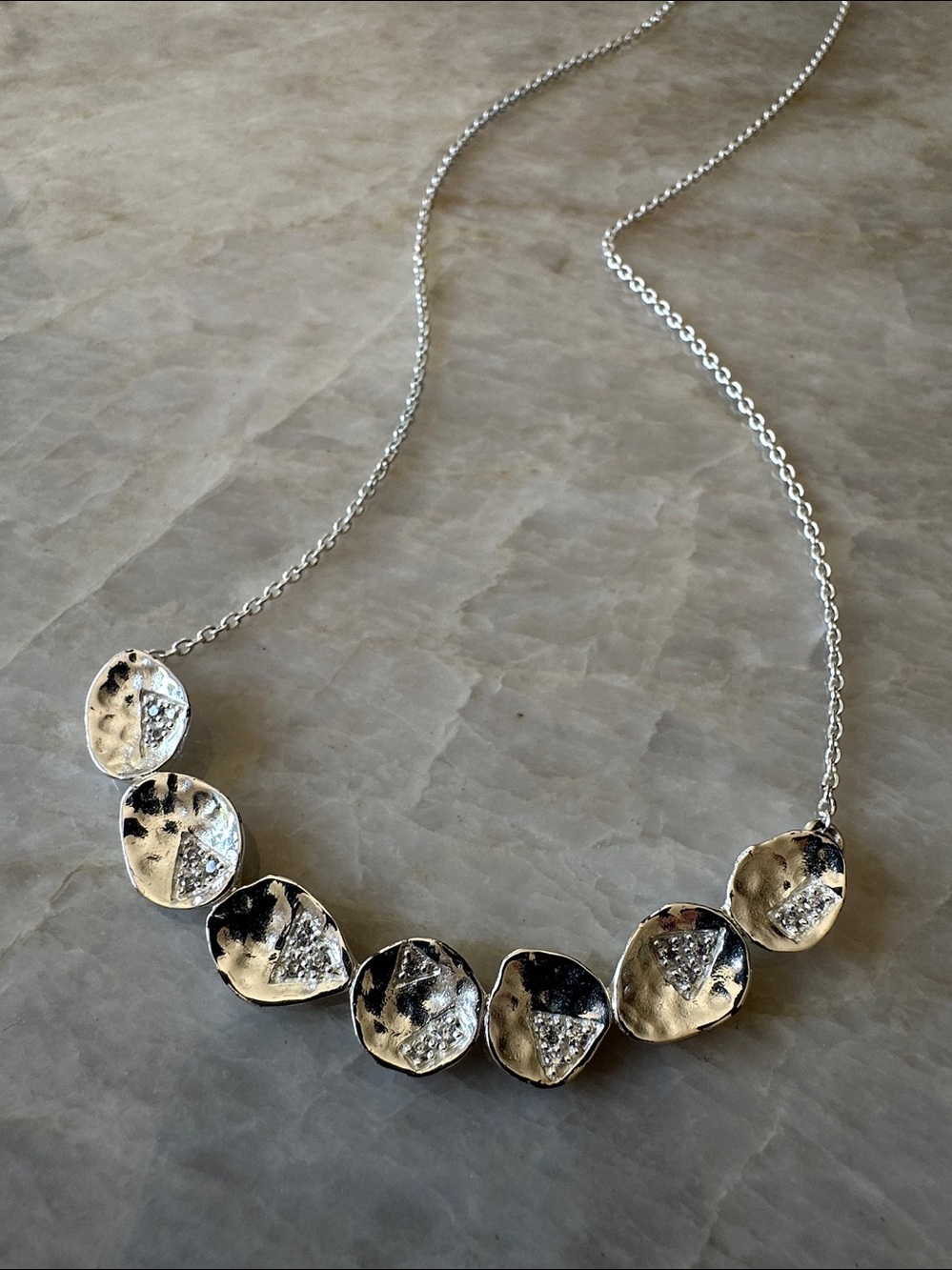 MELINDA MARIA Silver Teardrop Accent Necklace -